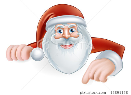 Cartoon Santa Pointing 12891158