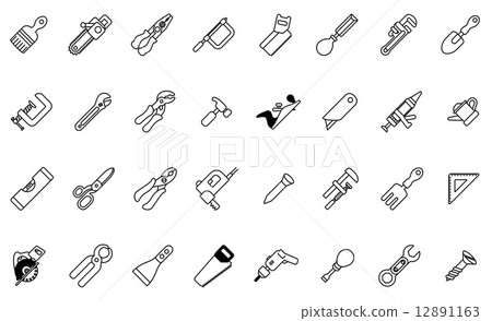 Tool icon set 12891163