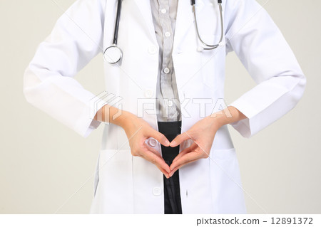Doctor with heart sign on abdomen 12891372