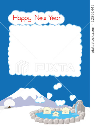 Parent-child lamb entering a hot spring 1 Parent-child lamb entering a hot spring 1 12891445