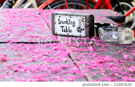 Smoking Table Area and Ashtray Smoking Table Area and Ashtray 12891620