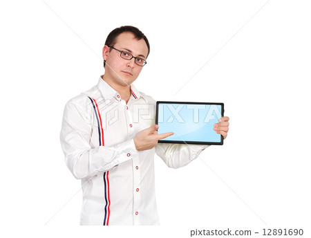 man holding touch pad 12891690