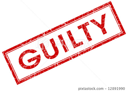 guilty red square stamp isolated on white background guilty red square stamp isolated on white background 12891990