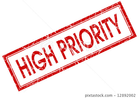 high priority red square stamp isolated on white background high priority red square stamp isolated on white background 12892002