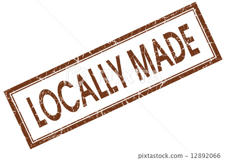 locally made brown square stamp isolated on white background locally made brown square stamp isolated on white background 12892066