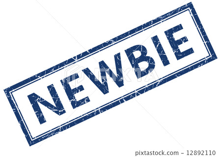 newbie blue square stamp isolated on white background 12892110