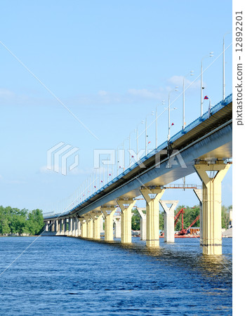 Bridge on the river Volga, Russia Bridge on the river Volga, Russia 12892201