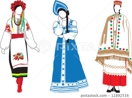 slavic girls in national costumes 12892516