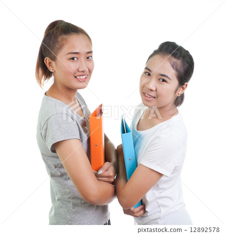 Two girls with document 12892578