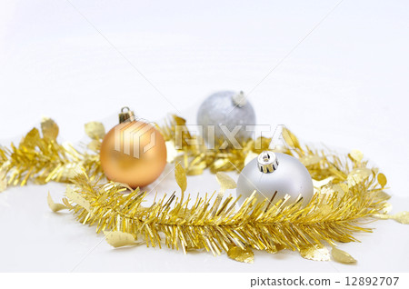 Chirstmas 's ball with golden ribbon for celebration and festiva Chirstmas 's ball with golden ribbon for celebration and festiva 12892707