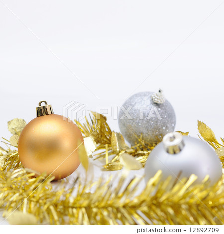Chirstmas 's ball with golden ribbon for celebration and festiva Chirstmas 's ball with golden ribbon for celebration and festiva 12892709