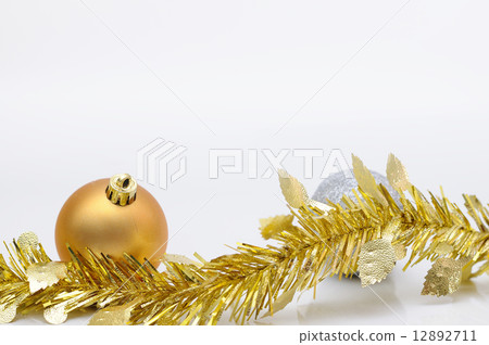 Chirstmas 's ball with golden ribbon for celebration and festiva Chirstmas 's ball with golden ribbon for celebration and festiva 12892711