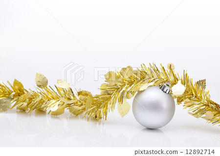 Chirstmas 's ball with golden ribbon for celebration and festiva Chirstmas 's ball with golden ribbon for celebration and festiva 12892714