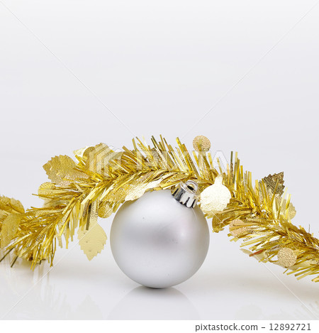 Chirstmas 's ball with golden ribbon for celebration and festiva Chirstmas 's ball with golden ribbon for celebration and festiva 12892721