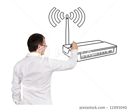 man drawing router man drawing router 12893040