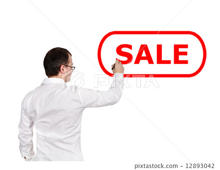 businessman drawing sale businessman drawing sale 12893042
