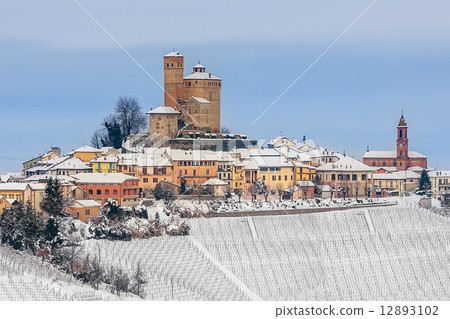 Town of Serralunga d'Alba in winter. Town of Serralunga d'Alba in winter. 12893102