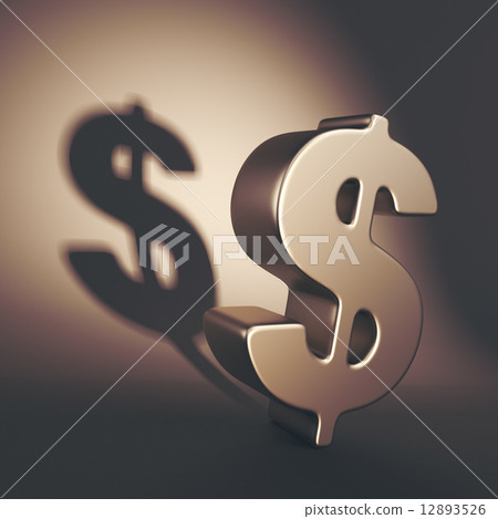 Dark dollar symbol 3D Illustration. Shadow economy system concep 12893526