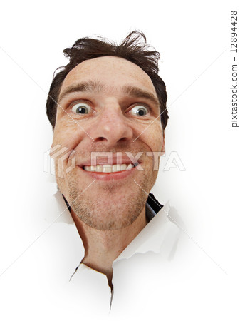 Crazy funny man opened his eyes 12894428