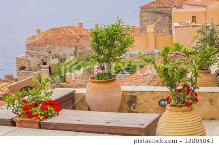 traditional view of stone houses and sights 12895041