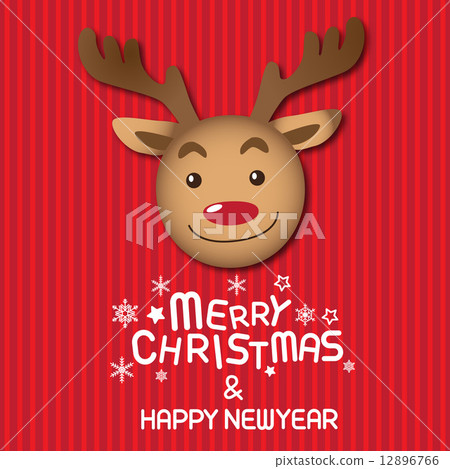 christmas vector illustration , reindeer christmas vector illustration , reindeer 12896766