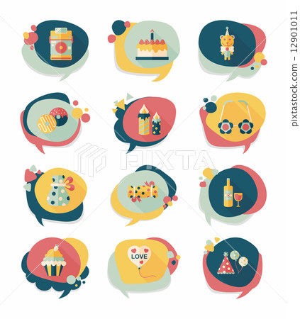 Birthday bubble speech banner design flat background set, eps10 Birthday bubble speech banner design flat background set, eps10 12901011