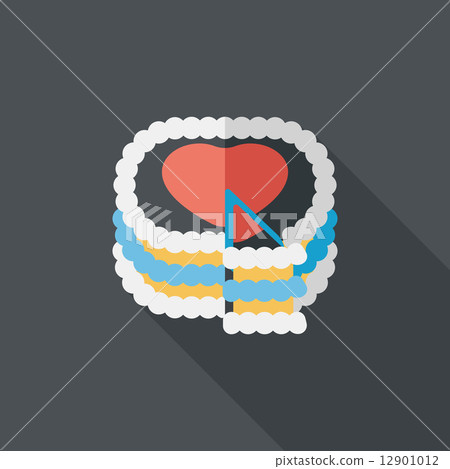 Valentine's Day cake flat icon with long shadow,eps10 12901012