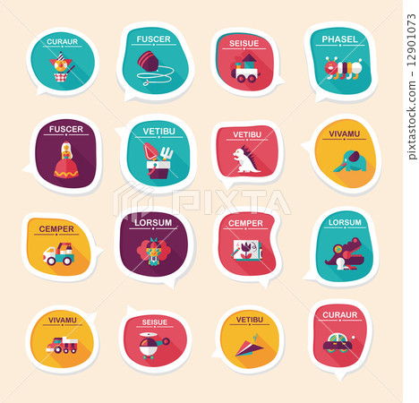 Toy speech bubble banner design flat background set, eps10 Toy speech bubble banner design flat background set, eps10 12901073