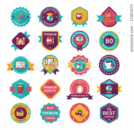School badge banner design flat background set, eps10 School badge banner design flat background set, eps10 12901074