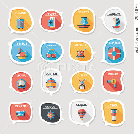 Travel bubble speech banner design flat background set, eps10 Travel bubble speech banner design flat background set, eps10 12901076