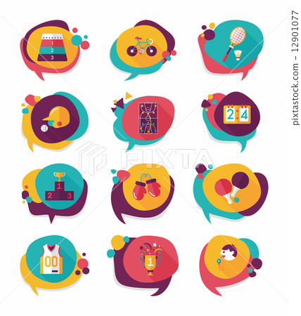 Sport speech bubble flat banner design background set, eps10 Sport speech bubble flat banner design background set, eps10 12901077