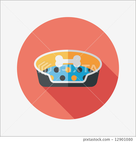 Pet bed flat icon with long shadow,eps10 - Stock Illustration [12901080 ...