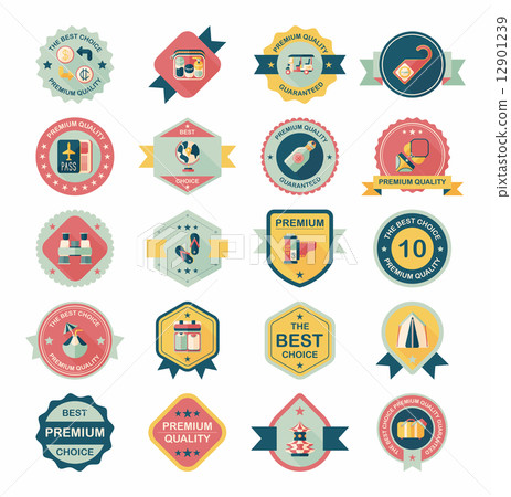 Travel badge banner design flat background set, eps10 Travel badge banner design flat background set, eps10 12901239