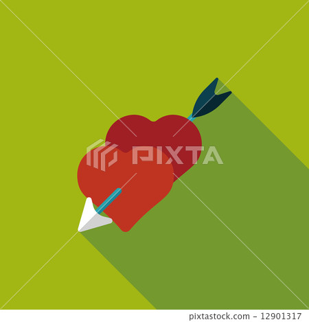 Valentine's Day love heart flat icon with long shadow,eps10 Valentine's Day love heart flat icon with long shadow,eps10 12901317