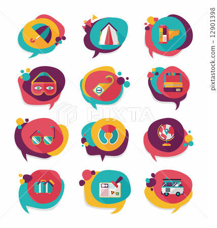 Travel bubble speech banner design flat background set, eps10 Travel bubble speech banner design flat background set, eps10 12901398