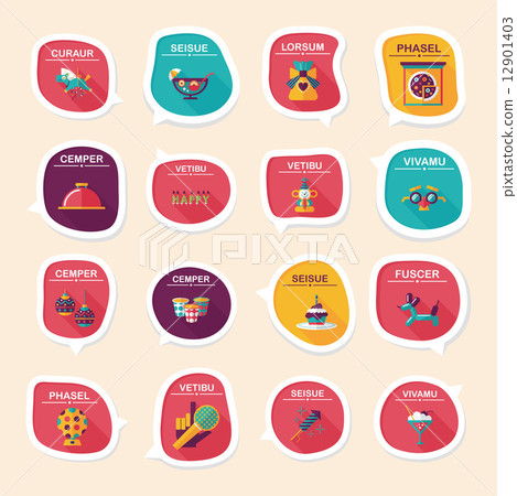 Birthday bubble speech banner design flat background set, eps10 Birthday bubble speech banner design flat background set, eps10 12901403