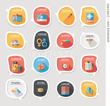 hospital bubble speech banner design flat background set, eps10 hospital bubble speech banner design flat background set, eps10 12901405