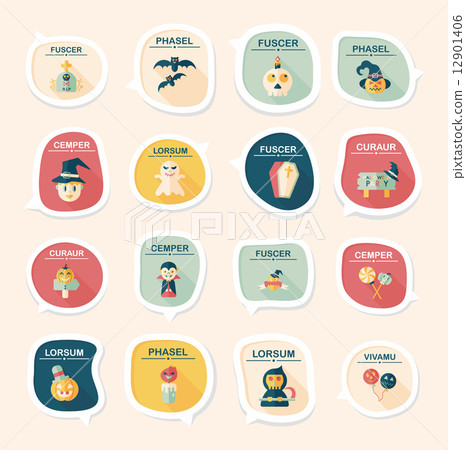Halloween bubble speech banner design flat background set, eps10 Halloween bubble speech banner design flat background set, eps10 12901406