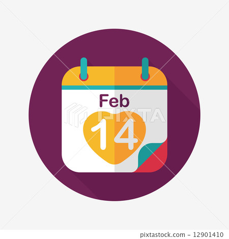 Valentine's Day February fourteen flat icon with long shadow,eps Valentine's Day February fourteen flat icon with long shadow,eps 12901410