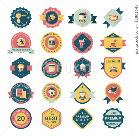coffee badge design flat background set, eps10 coffee badge design flat background set, eps10 12901545