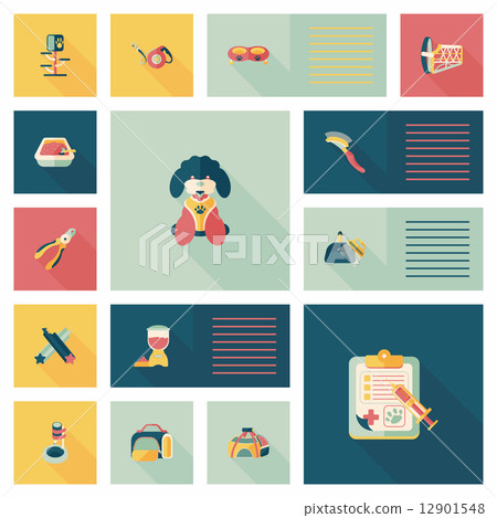 Pet ui flat design background set, eps10 Pet ui flat design background set, eps10 12901548