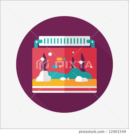 Pet fish flat icon with long shadow,eps10 12901549