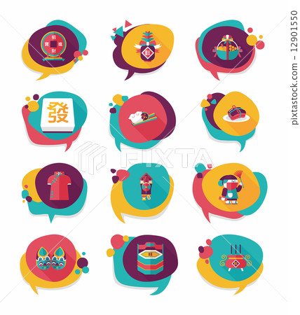 Chinese New Year bubble speech flat banner design flat backgroun Chinese New Year bubble speech flat banner design flat backgroun 12901550