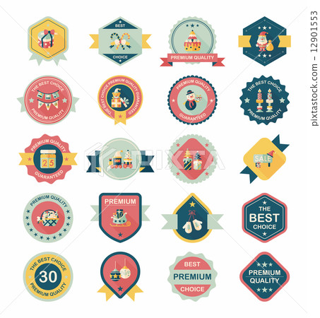 Christmas badge banner design flat background set, eps10 Christmas badge banner design flat background set, eps10 12901553