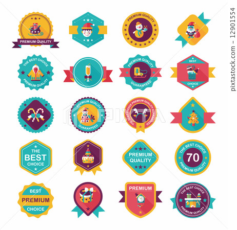Christmas badge banner design flat background set, eps10 Christmas badge banner design flat background set, eps10 12901554