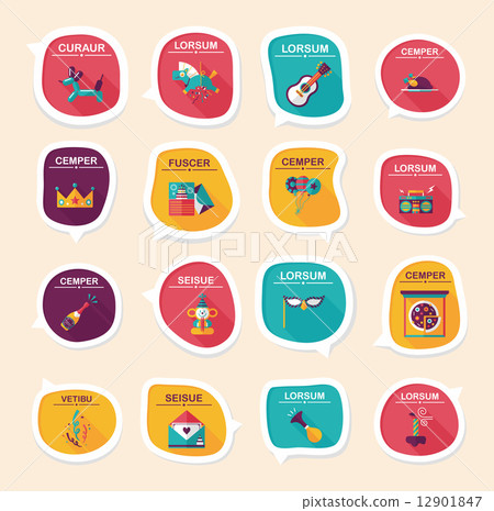 Birthday bubble speech banner design flat background set, eps10 Birthday bubble speech banner design flat background set, eps10 12901847