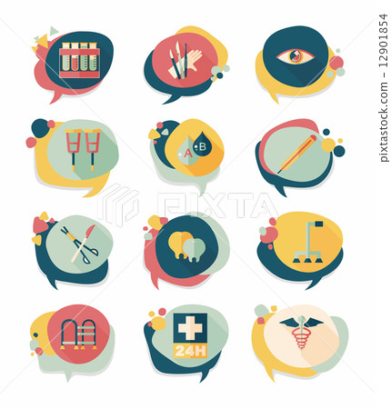 hospital bubble speech banner design flat background set, eps10 hospital bubble speech banner design flat background set, eps10 12901854
