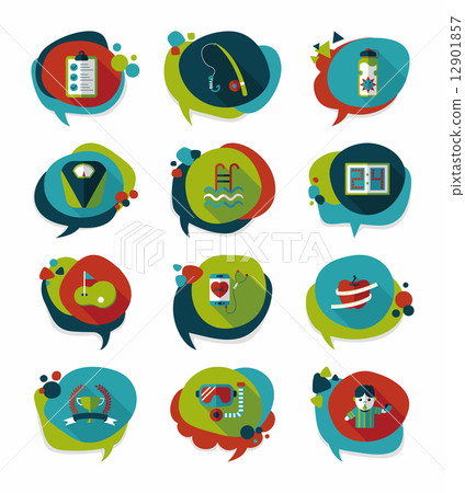 Sport speech bubble flat banner design background set, eps10 Sport speech bubble flat banner design background set, eps10 12901857