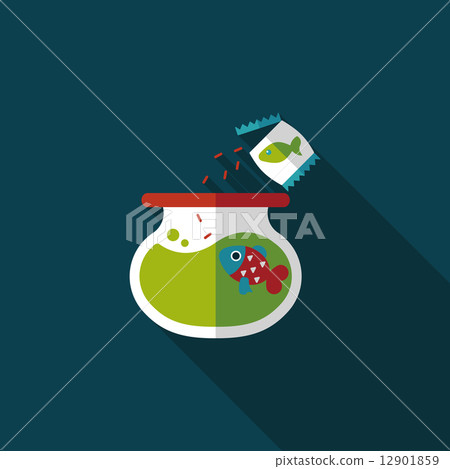 Pet fish flat icon with long shadow,eps10 12901859