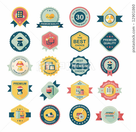 hospital badge banner design flat background set, eps10 hospital badge banner design flat background set, eps10 12901860